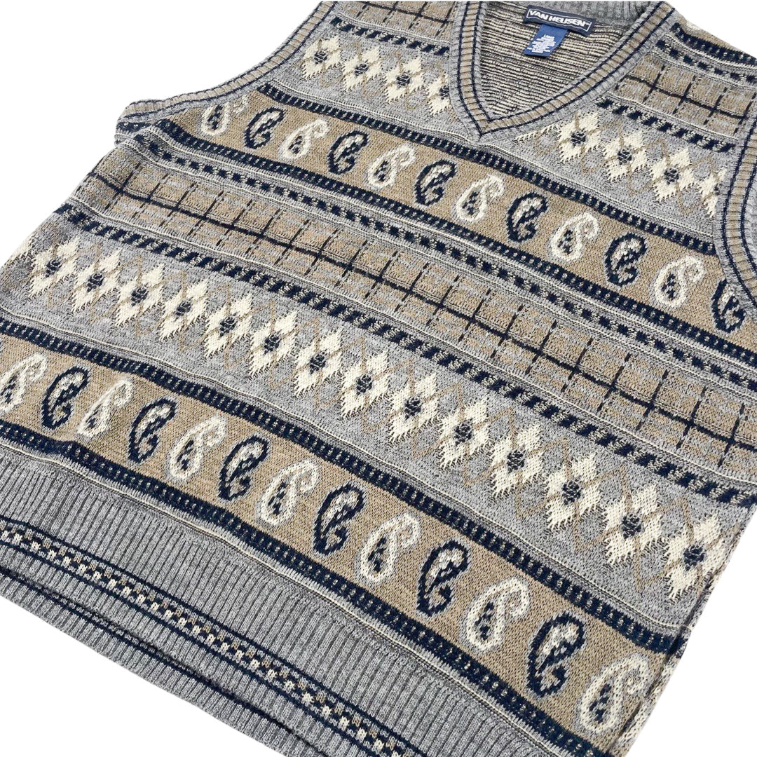 【良好品】 Vest Sweater Knit Heusen Van VTG (L) Explosion Fantasy – トップス
