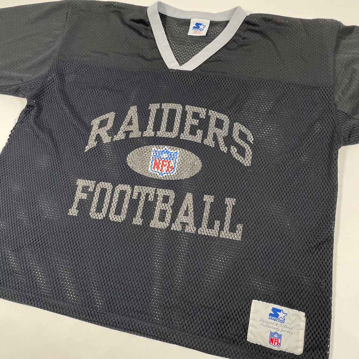 Vintage Starter Oakland Raiders Baseball Jersey XLarge