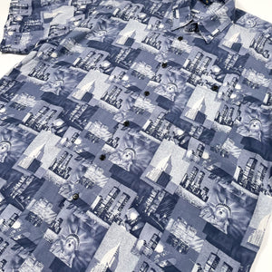 Vintage 90’s New York Twin Towers Skyline All Over Print Shirt (XL)