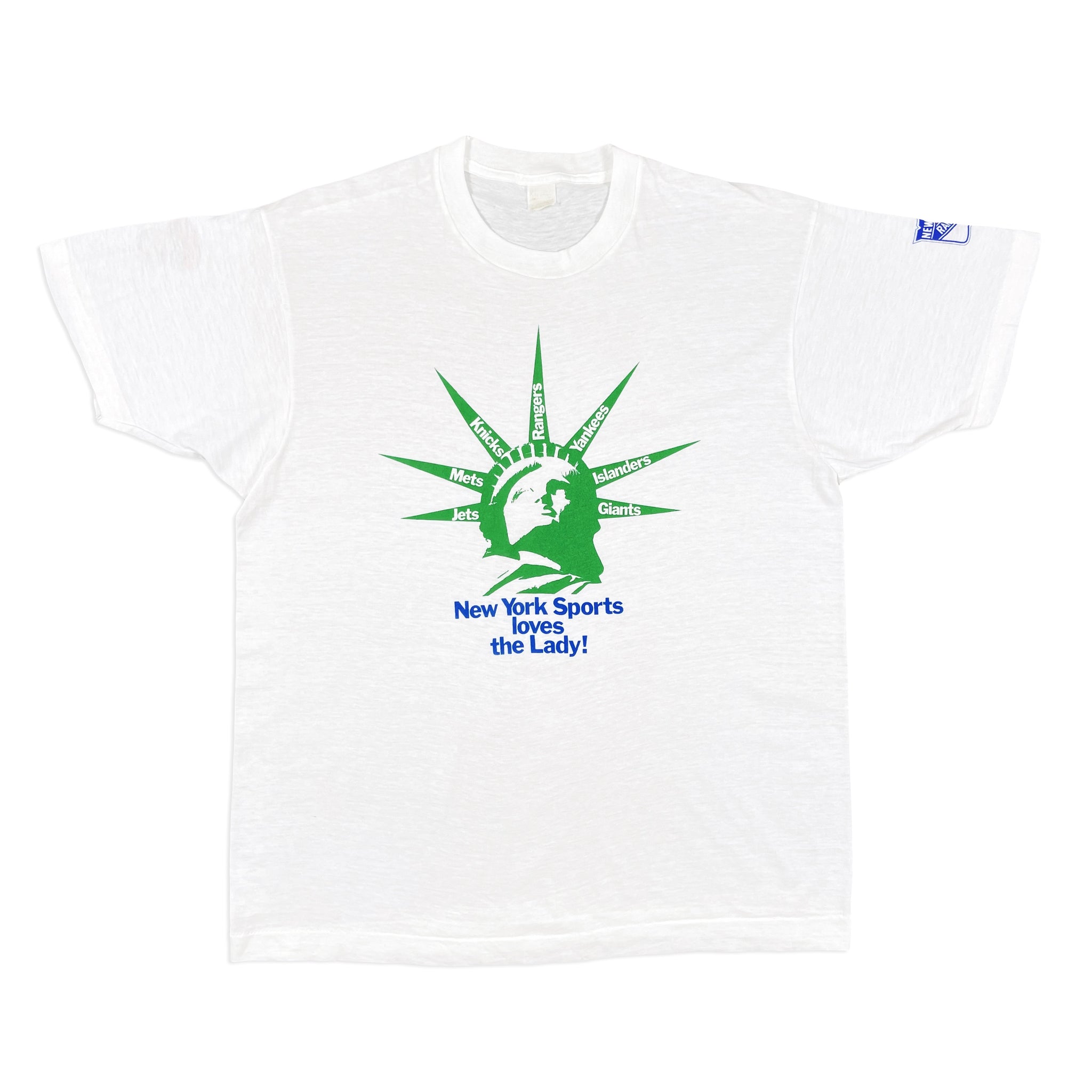 New York Liberty Logo T-Shirt from Homage. | Grey | Vintage Apparel from Homage.