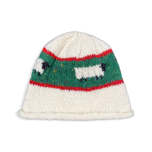 Vintage 90’s Hand Knit Wool Sheep Winter Hat