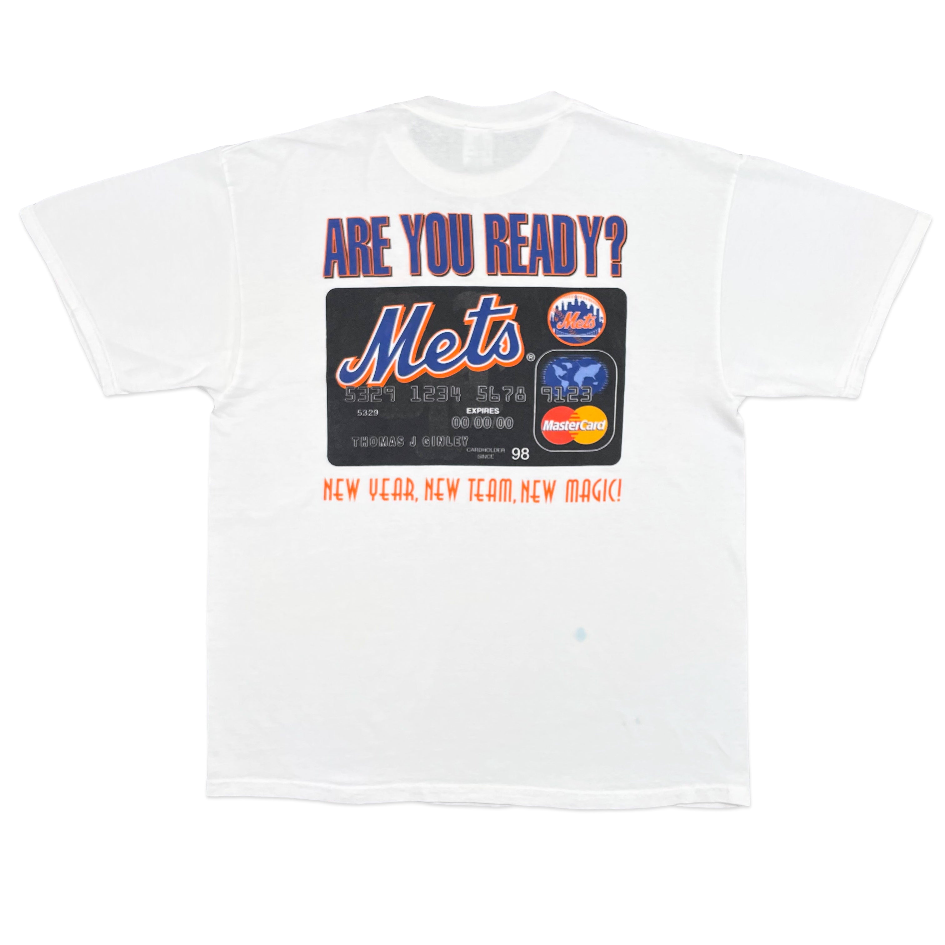 Vintage New York Mets Gear Spell Out T Shirt Tee Xtra Large 