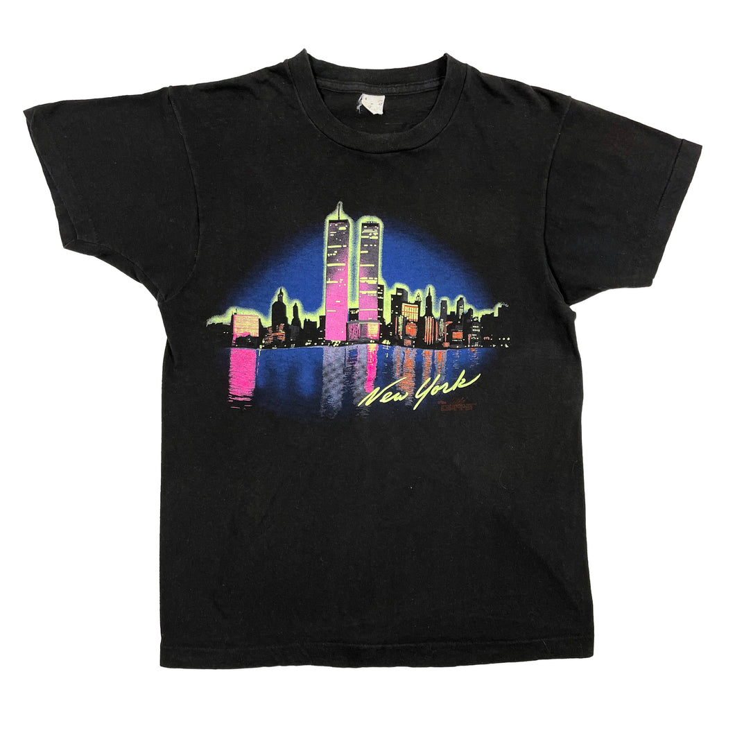 Vintage 1986 New York Night Skyline Tee (M)