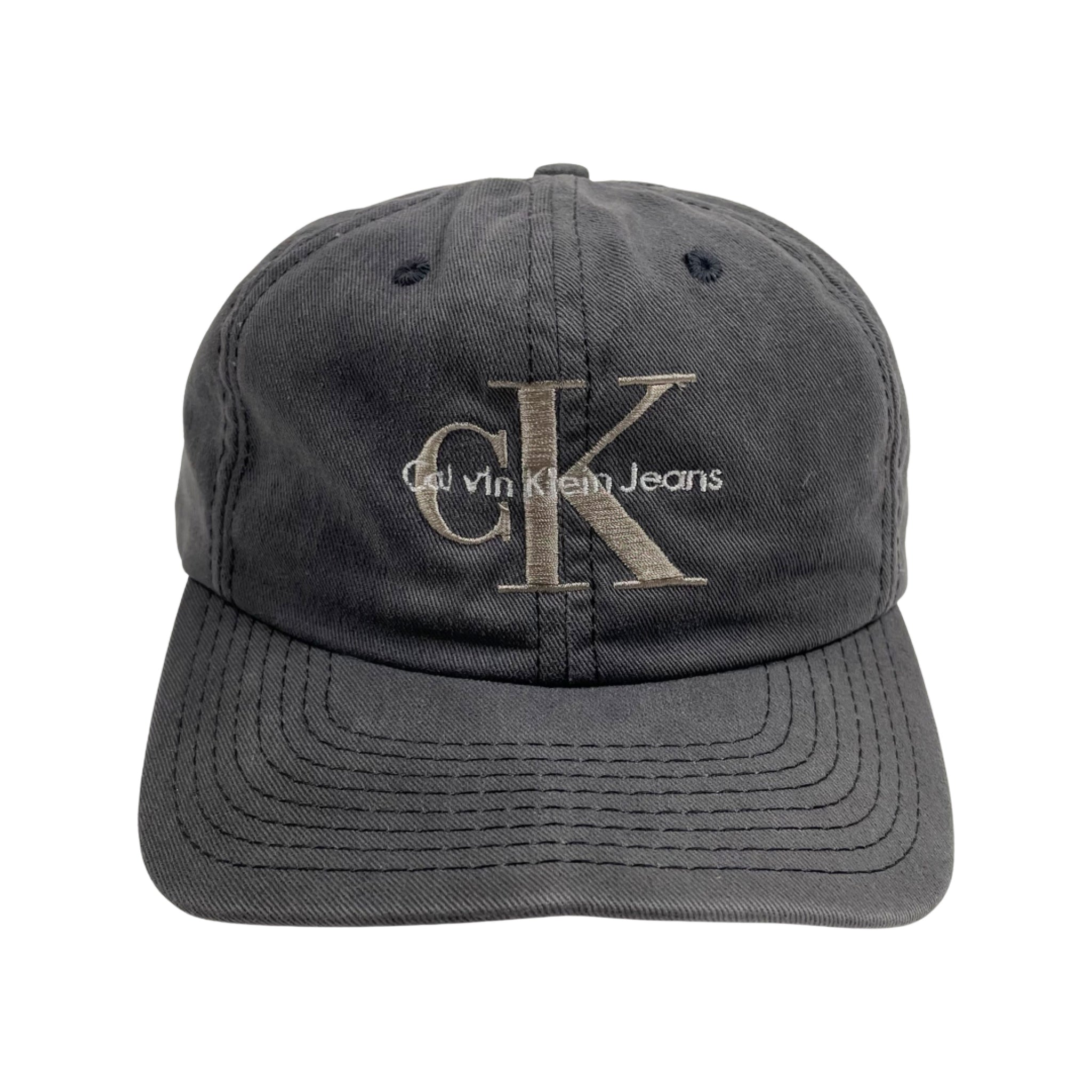 Vintage 90's Black Silver Calvin Klein Baseball Cap