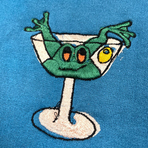 90’s Frog Martini Embroidered Crewneck (M)