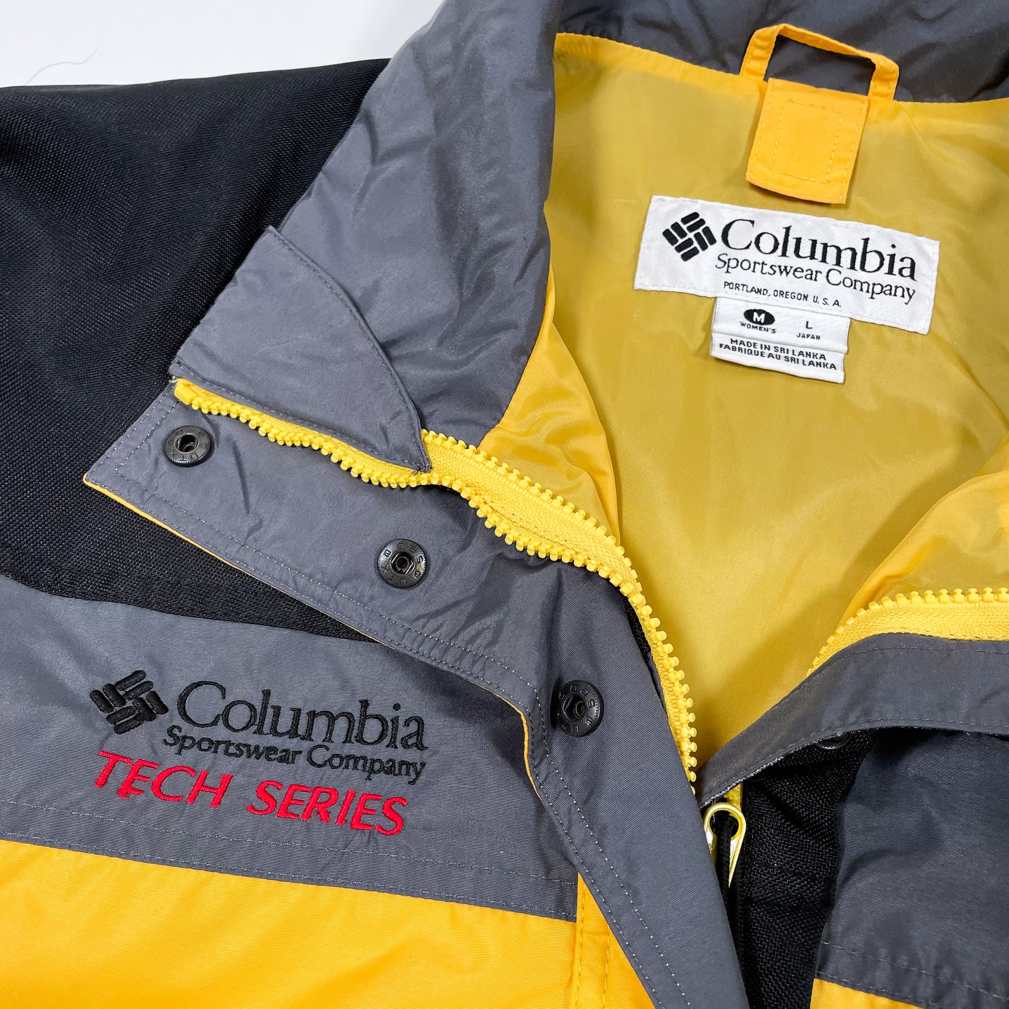Vintage 90s Columbia Tech Series BUGABOO Yellow Coat Jacket Wm's