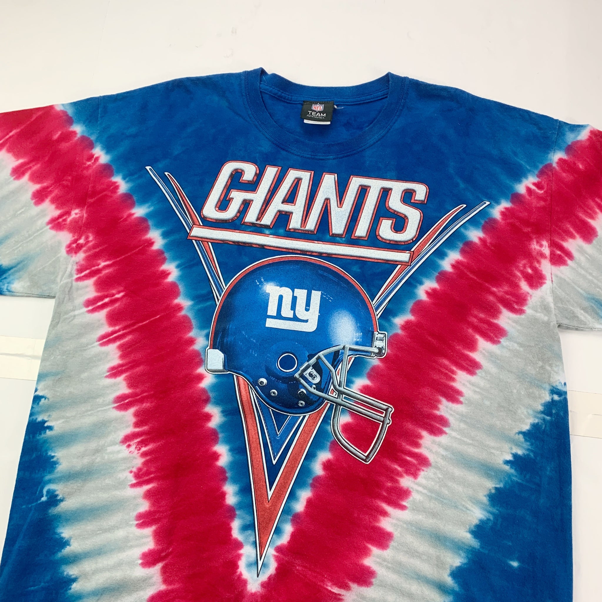 Men's Majestic Royal New York Giants V Tie-Dye T-Shirt