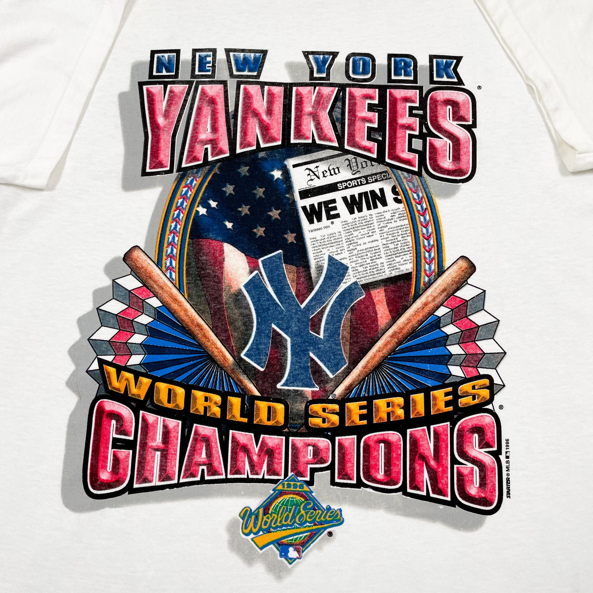 1998 NEW YORK YANKEES WORLD SERIES CHAMPIONS STARTER GRAPHIC TEE L