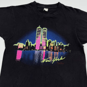 Vintage 1986 New York Night Skyline Tee (M)