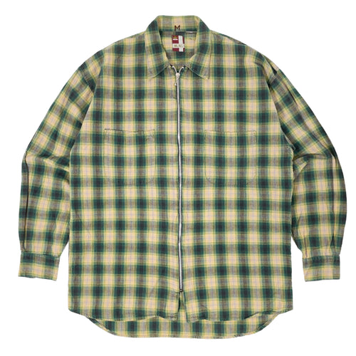 90’s Zip Plaid Shirt (L)