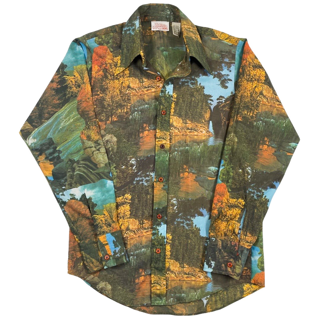 70’s All Over Print Forest Shirt (L)