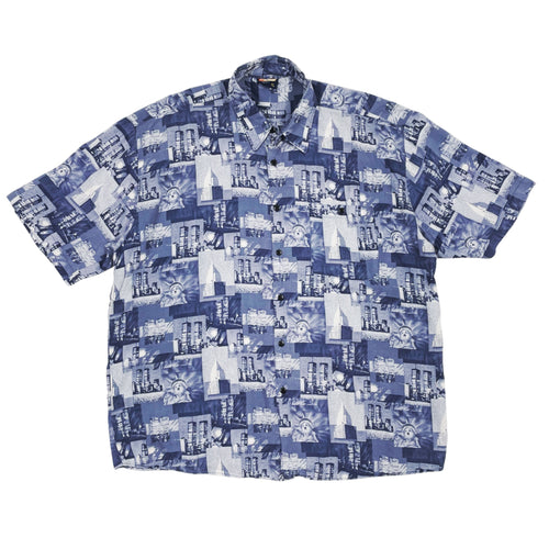 Vintage 90’s New York Twin Towers Skyline All Over Print Shirt (XL)
